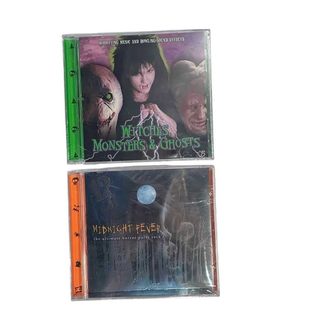 2 Sealed Halloween CDs 2000 Witches Monsters Ghosts & Midnight Fever Horror Lot